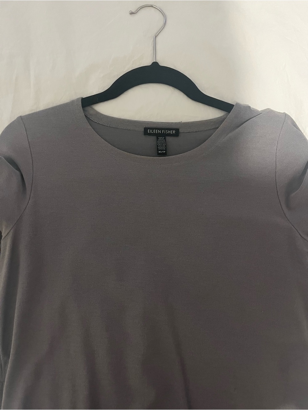 Eileen Fisher Taupe Short-Sleeve Shift Dress - Picture 2 of 4
